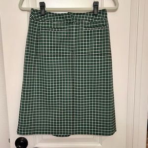 Vintage Alberta Ferreti Green Plaid Midi Skirt